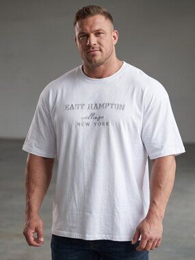 NWOT | East Hampton Village New York Graphic Print White Short Sleeve | Large
